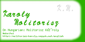 karoly molitorisz business card